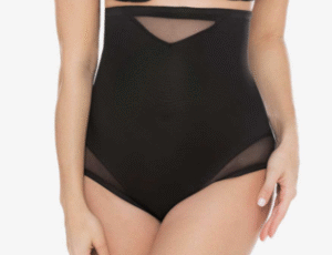Hi Waist Brief Front Black